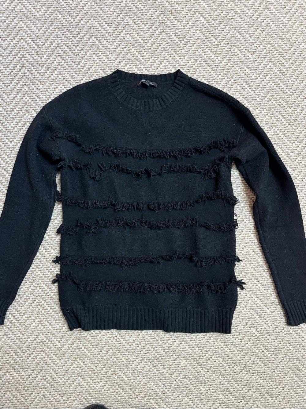 Charlies Black Crewneck Pullover Sweater